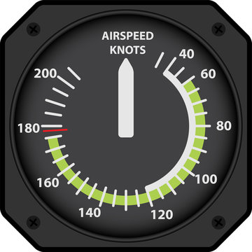 Vector analogical aircraft airspeed indicator
