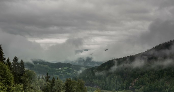 4K, Epic and dramatic time lapse of Oppland area in Norway