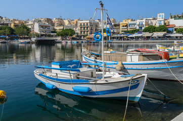 Greek boat at Agios Nikolaos port, Crete island