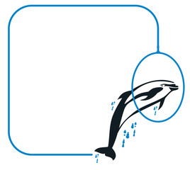 Frame with jumping  dolphin