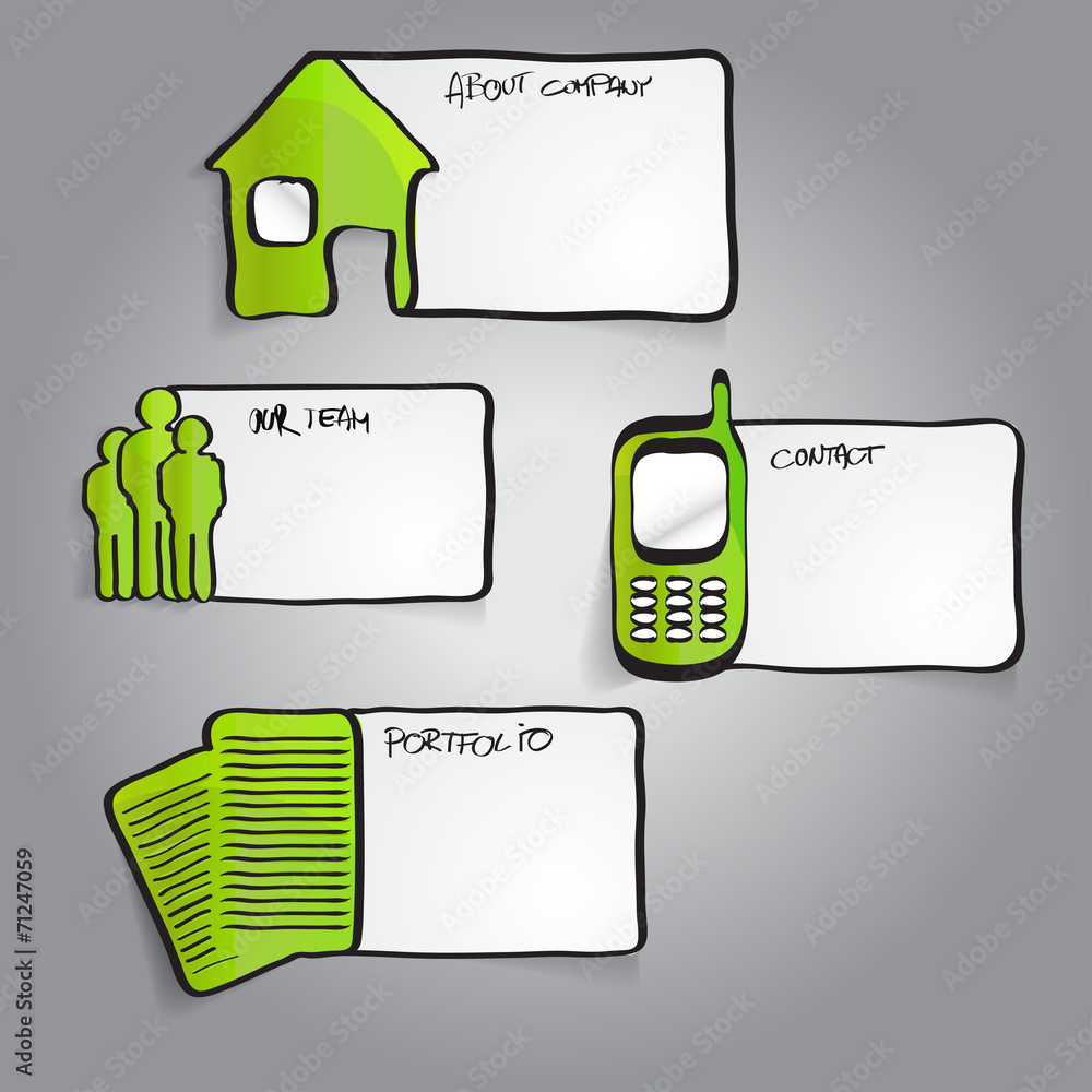 Aufkleber Vector abstract green infographic labels with a icons