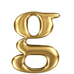 Golden letter g lowercase high quality 3d render isolated
