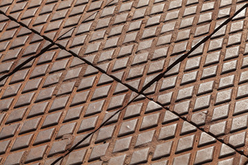Rusted steel diamond plates background photo texture