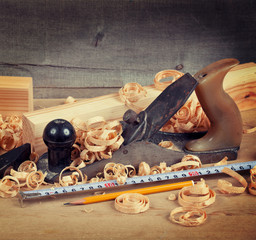Wood planer and shavings