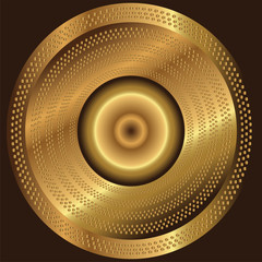 Abstract circular golden background with halftone