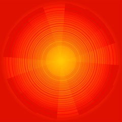 Abstract technology circles vector dark orange background