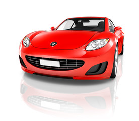 Contemporary Shiny Red Sport Car