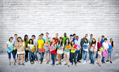 Group of Mixed Age and Race Students