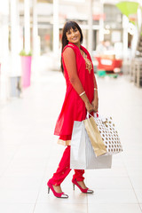 indian girl in shopping center