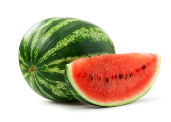 watermelon isolated on white background - obrazy, fototapety, plakaty