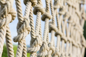Close up to the climbing ropes