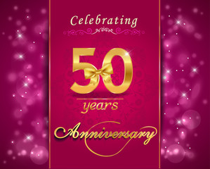 50th anniversary celebration sparkling card