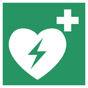 Safe condition sign,Automated heart defibrillator