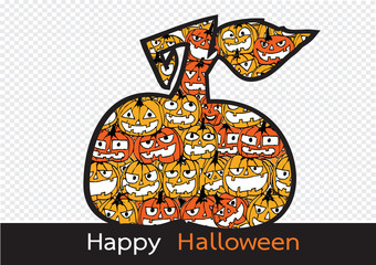 Halloween card with pumpkin