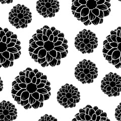 Dahlias flowers pattern seamless