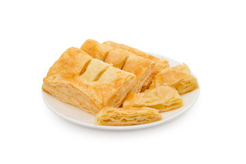 pineapple Pie on dish,isolated