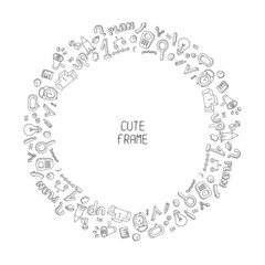 Frame of business and finance hand drawn infographic design