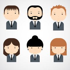Fototapeta premium Set of colorful office people icons. Businessman. Businesswoman
