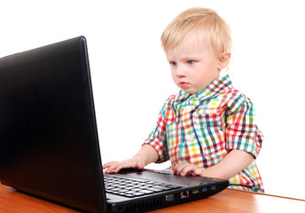 Baby Boy with Laptop