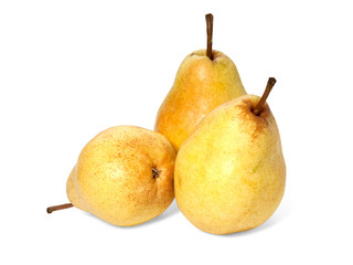 Ripe pears isolated on white background