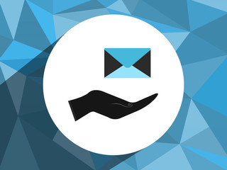 hand holding mail letter,flat design