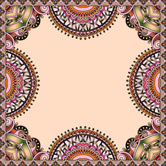 floral vintage frame, ukrainian ethnic style