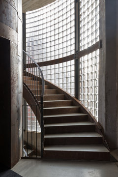 Stairs detail inside Be Towers bar in Budrio, Bologna, Italy. Th