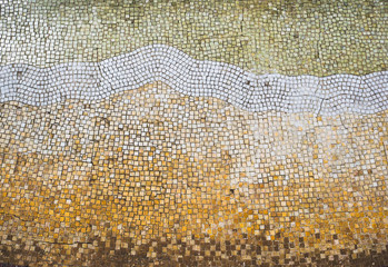 Mosaikfliesenhintergrund - Dekoration des Badezimmerbodens.
