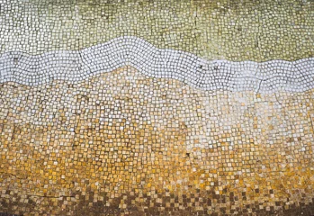 Foto auf Acrylglas Mosaik Mosaikfliesenhintergrund - Dekoration des Badezimmerbodens.