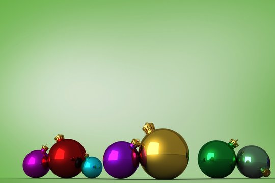 Composite image of christmas baubles