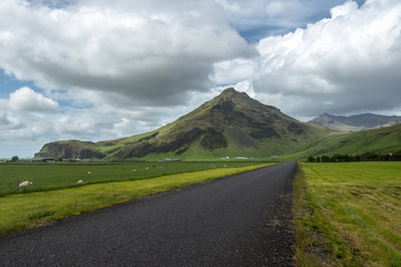 Iceland road landscape.