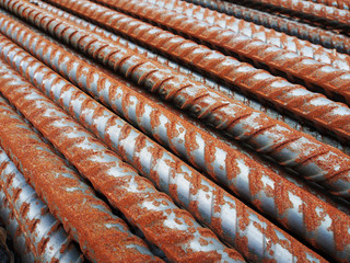 Rust steel rods or bars for construction