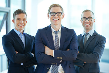 Confident male team