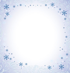 Frame in a luxurious style with snowflakes