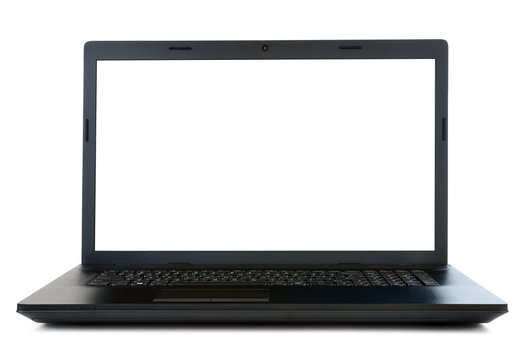 Open laptop isolated