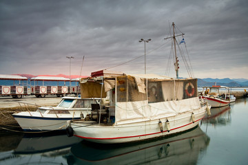 Fototapeta na wymiar Boats mooring in Nafplio, Peloponnese, Greece.