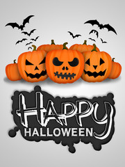 Happy Halloween Pumpkins White Background Card