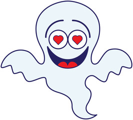 Halloween ghost feeling madly in love