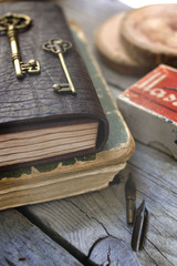 Old thing and a leather notebook