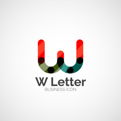 W letter logo, minimal line design
