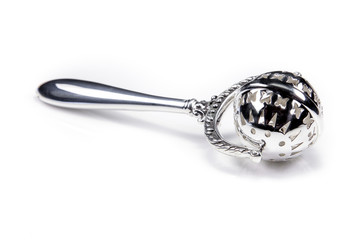 Silver rattle toy