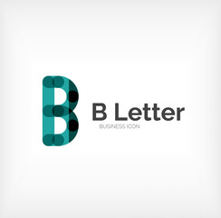 B letter logo, minimal line design