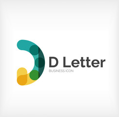 D letter logo, minimal line design