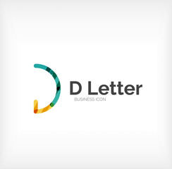 D letter logo, minimal line design