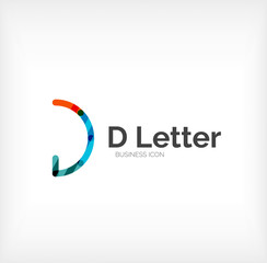 D letter logo, minimal line design