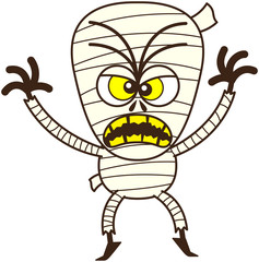 Angry Halloween mummy being scary