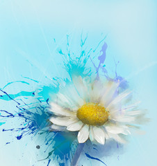Abstract Daisy flower painting