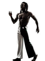 Obraz premium black man walking smiling silhouette