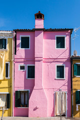 Classical colored house in the Venice lagoon
