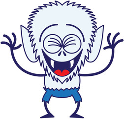 Cool Halloween werewolf laughing enthusiastically